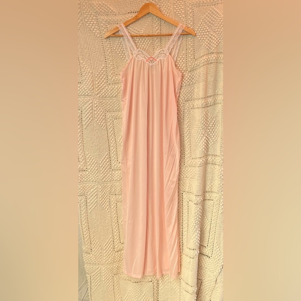 Vintage Sears Maxi Pink Nightgown Sleepwear Delicate Cottagecore Fairy